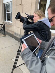 Video production crew filming attorney marketing content in Somerset PA near Johnstown